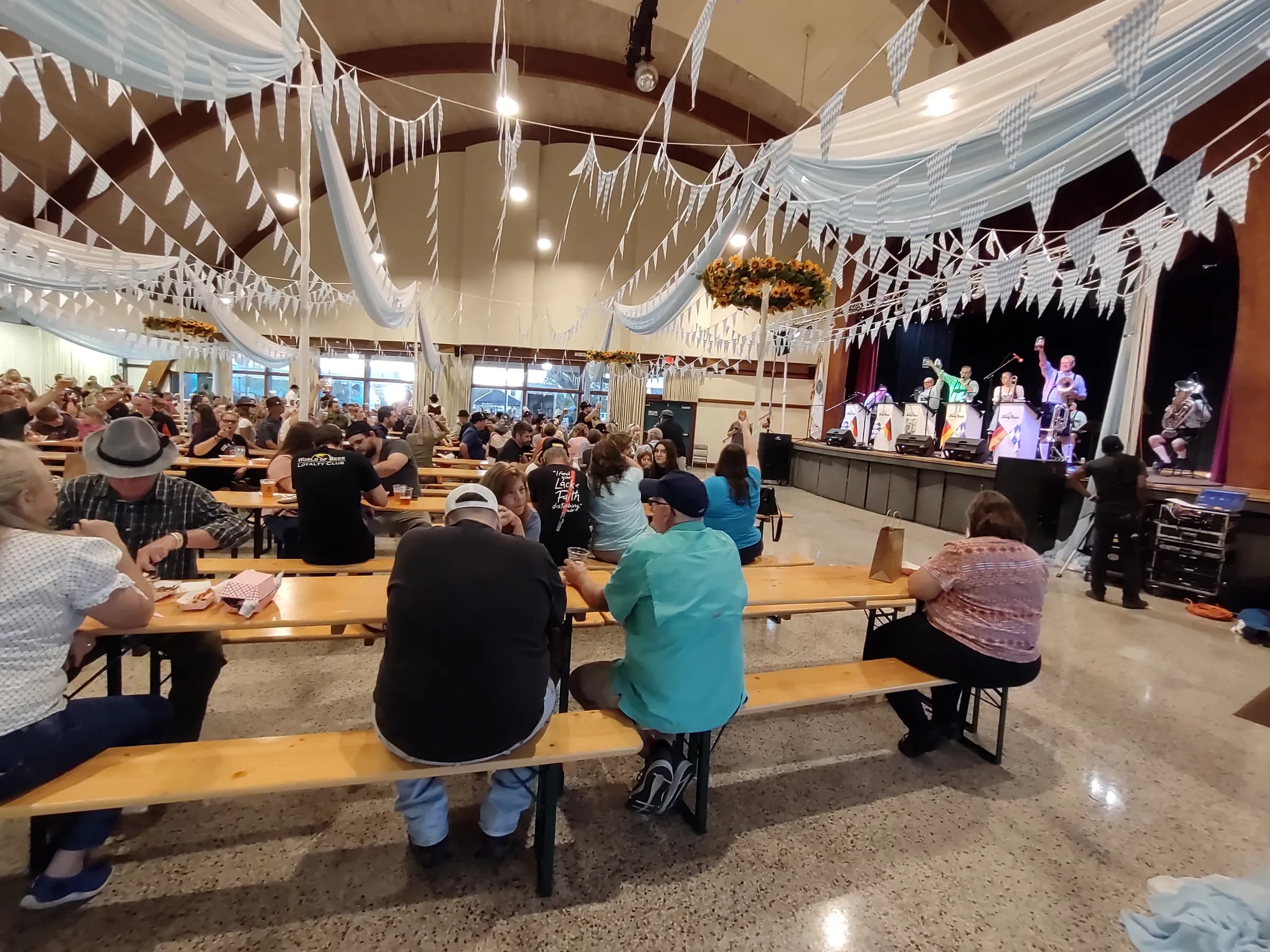 Crowd gathered at an Oktoberfest live event produced by CFAV